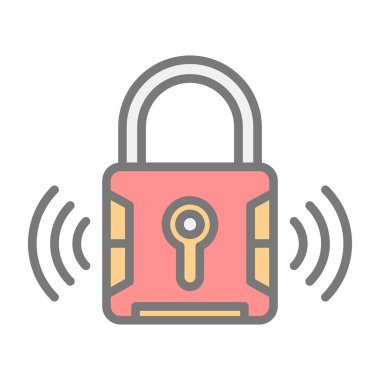 Akıllı kilit simgesi, vektör illüstrasyonu