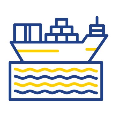 Gemi simgesi vektör illüstrasyonu 