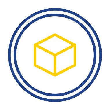 Küp simgesi, vektör illüstrasyon tasarımı