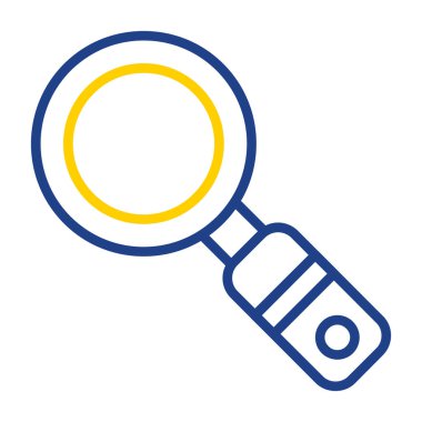 Büyütme cam simgesi renk ana hatları vektörü 