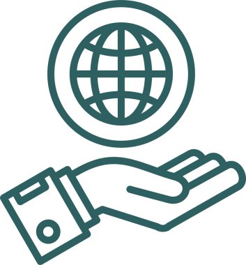 Dünya küresel ikon ana hatları vektörü. dünya küresel küresel dünya simgesi