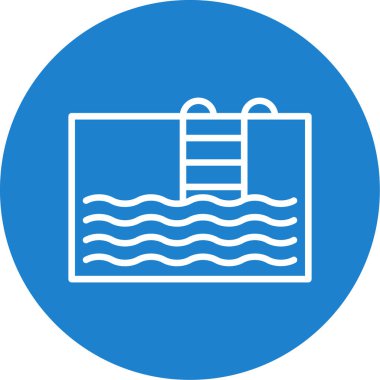 Yüzme havuzu simgesinin vektör illüstrasyonu 