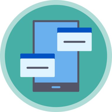 mobil ödeme kartı simgesi, basit vektör illüstrasyonu