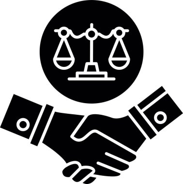 iş el sıkışma simgesi kabartma vektörü