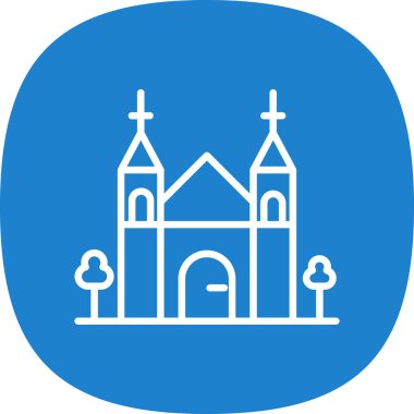 Bir kilise ikonu, katedral kulesinin vektör çizimi 