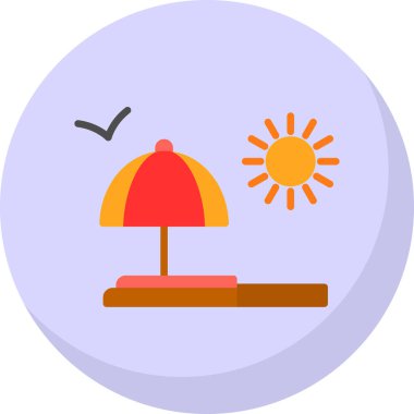 Şemsiye. Web simgesi basit illüstrasyon