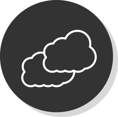Basit Bulutlu hava simgesi, vektör illüstrasyonu