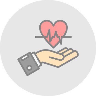 Kalp bakım vektör simgesi