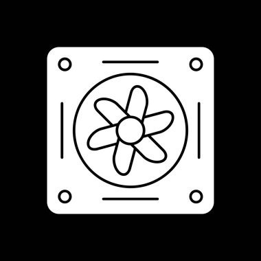 Soğutucunun vektör çizimi. Havalandırma fan çizimi, pictogram