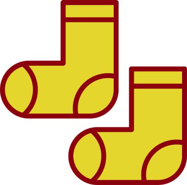 iki çorap düz simgesi, vektör illüstrasyonu