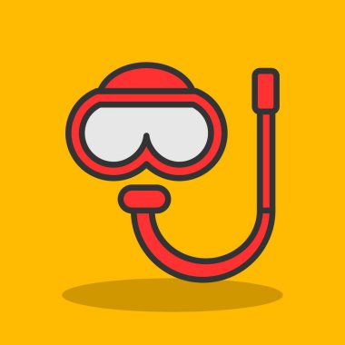 Şnorkelleme simgesi, vektör illüstrasyonu 