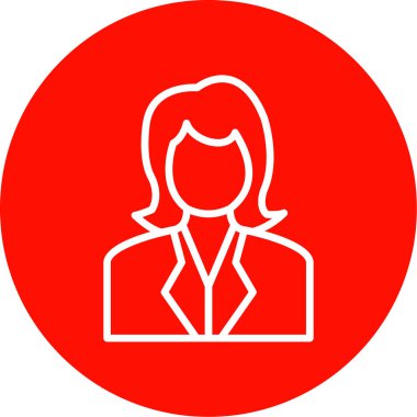 Genç kadın simgesi, vektör illüstrasyonu