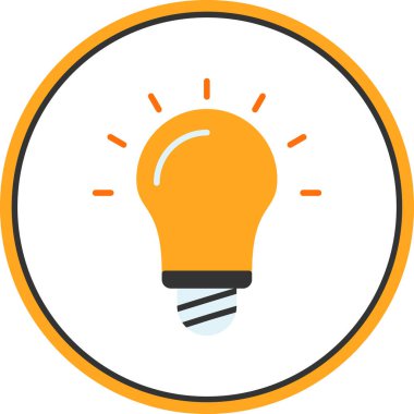 ampul düz simgesi, vektör illüstrasyonu