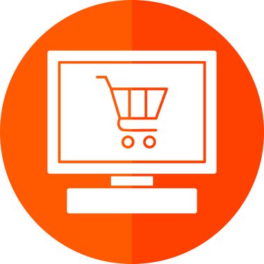 Çevrimiçi Dükkan simgesi, vektör illüstrasyonu