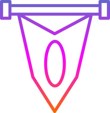 Pennant yassı ikonu. Mobil konsept ve web tasarımı için spor işareti. 