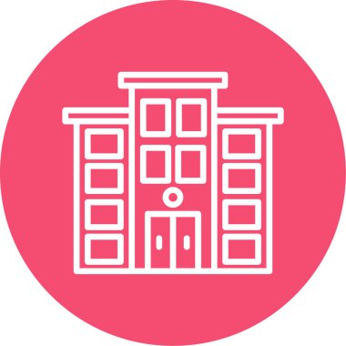 Belediye binası düz ikon vektör illüstrasyonu