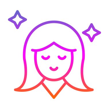 kadın avatar simgesi, vektör illüstrasyonu 