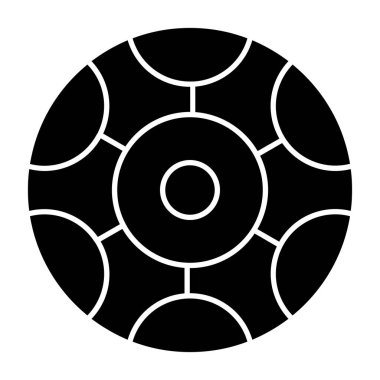 futbol topu düz simgesi, vektör illüstrasyonu