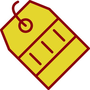 Kırmızı Etiket simgesinin vektör illüstrasyonu