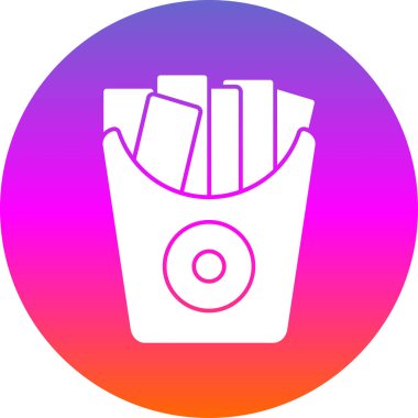 Kızarmış patatesin vektör çizimi. Yiyecek ikonu, patates kızartması. 