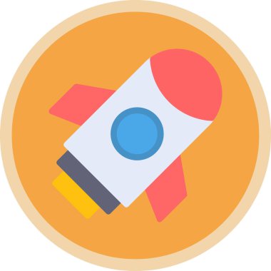 Roket. Web simgesi basit illüstrasyon