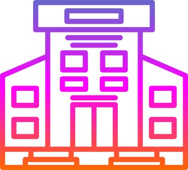 Bina. Web simgesi basit illüstrasyon