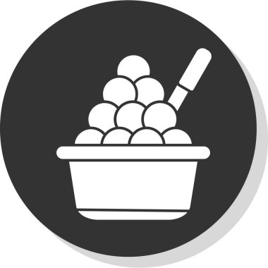 Köfteli kase, vektör çizimi 