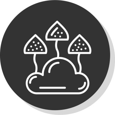 mantar simgesi, basit vektör illüstrasyonu