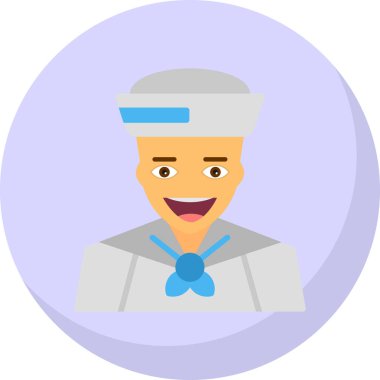 Denizci. Web simgesi basit illüstrasyon