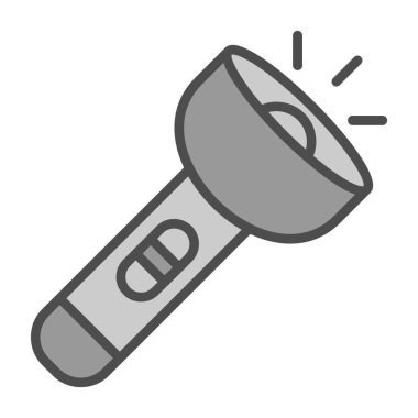 Flashlight düz simgesi, vektör illüstrasyon tasarımı