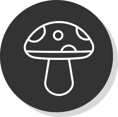 Mantar. Web simgesi basit illüstrasyon