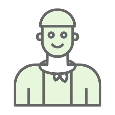 Şapka simgesi olan avatar adam, vektör illüstrasyonu