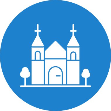 Bir kilise ikonu, katedral kulesinin vektör çizimi 