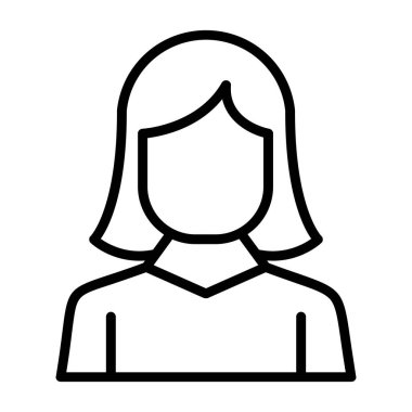 Kadın avatar ikonu. Beyaz arkaplanda izole edilmiş web tasarımı için kadın kişi vektör simgesi