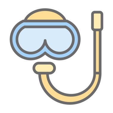 Şnorkelleme simgesi, vektör illüstrasyonu 