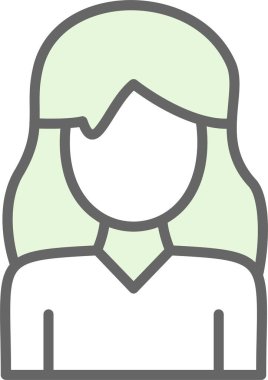 Genç kadın simgesi, vektör illüstrasyonu