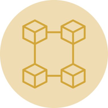 Blockchain simgesi, vektör illüstrasyonu basit tasarım