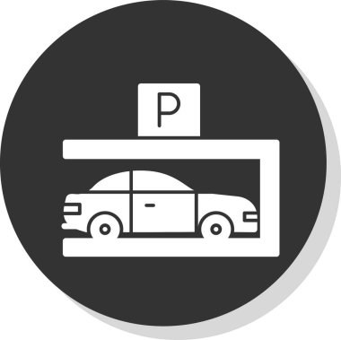 araba park simgesi vektör illüstrasyon                  