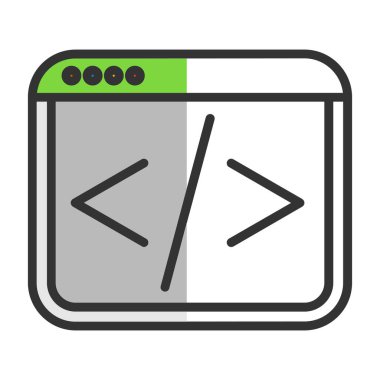 vektör ağ kodlama simgesi illüstrasyonu