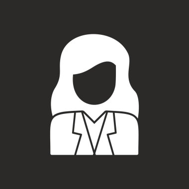 İş kadını avatar simgesi, vektör illüstrasyonu 