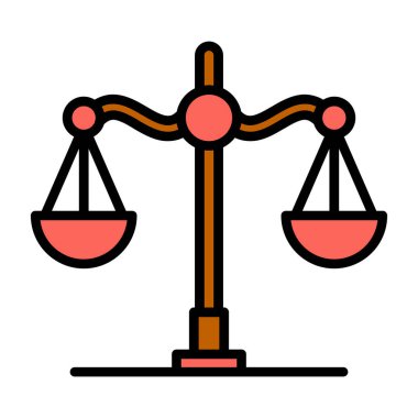 denge ölçekleri renk çizgisi simgesi, vektör illüstrasyonu 