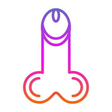 Flat penis icon, vector illustration