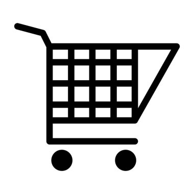 Alışveriş arabası simgesi, vektör illüstrasyonu