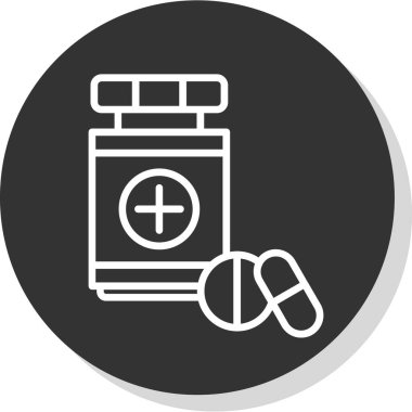 İlaç şişesi ikonu, taslak tarzı