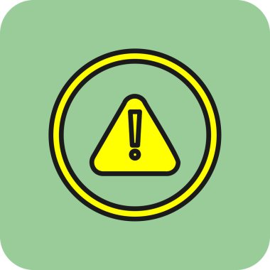 Dikkat uyarı simgesi tam taslak biçiminde 