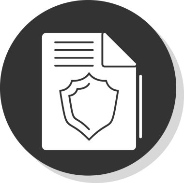 Bir belgeyle modern kalkanın vektör illüstrasyonu.