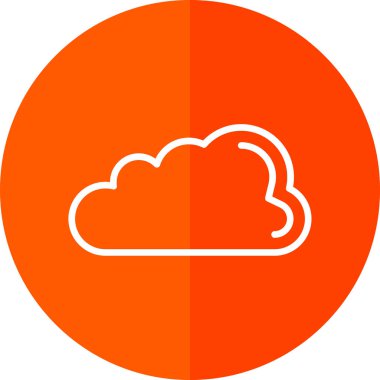 Basit Bulutlu hava simgesi, vektör illüstrasyonu