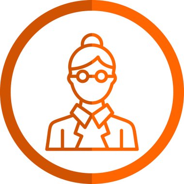 Benzersiz kadın öğretmen vektör çizgisi simgesi