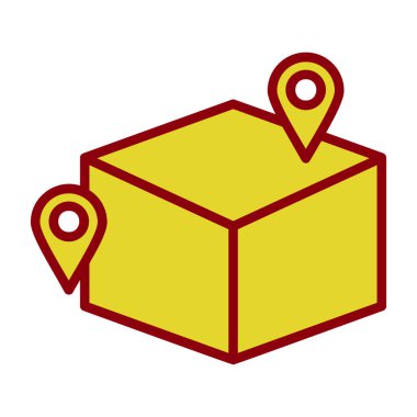 Harita imleci simgesi olan dağıtım kutusu