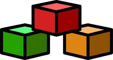 Bloklar düz simge, vektör, illüstrasyon